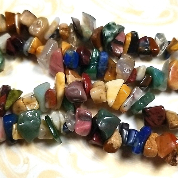 Vintage 1970s Boho Semi-precious Stone Necklace - Picture 7 of 8
